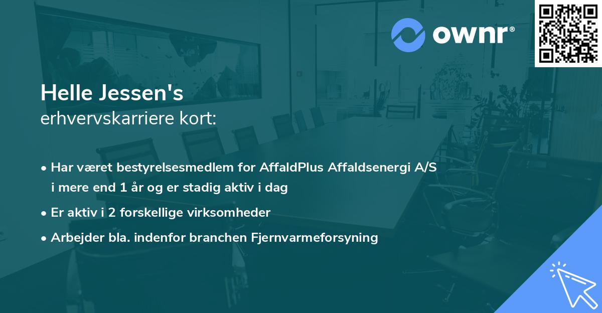 Helle Jessen's erhvervskarriere kort