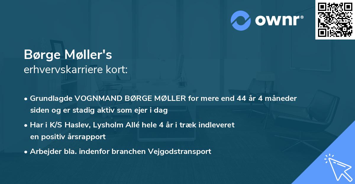 Børge Møller's erhvervskarriere kort