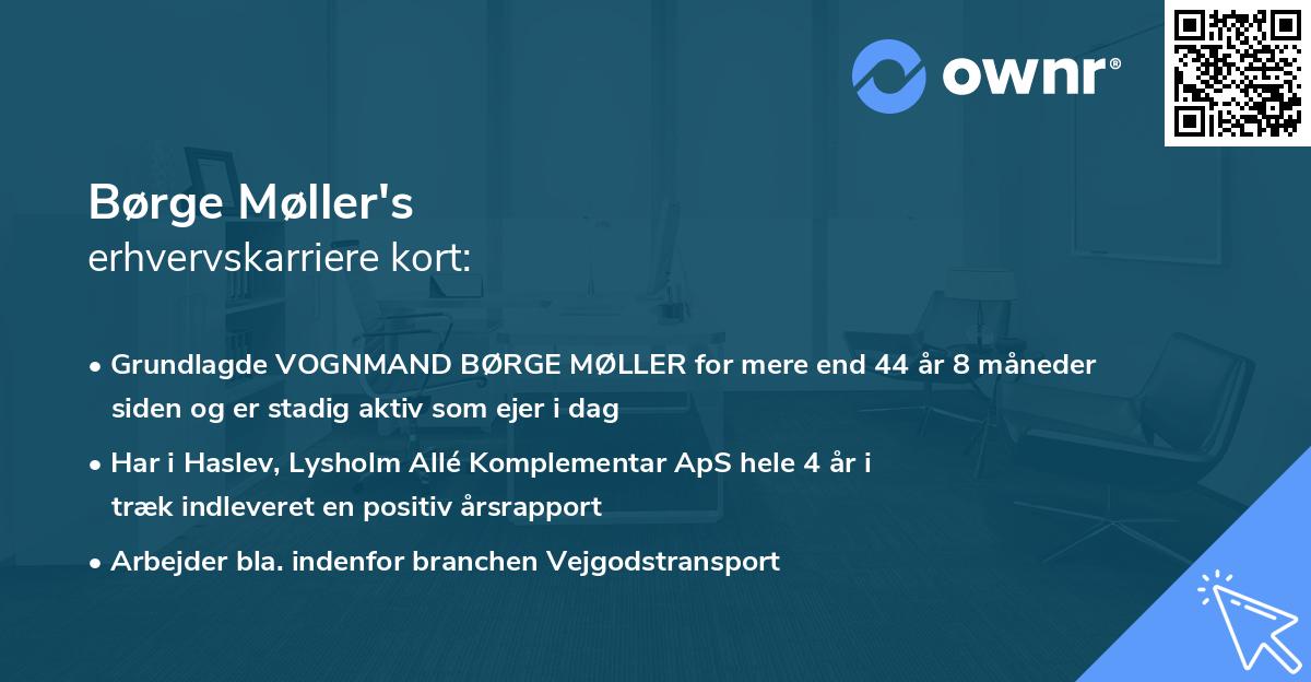 Børge Møller's erhvervskarriere kort