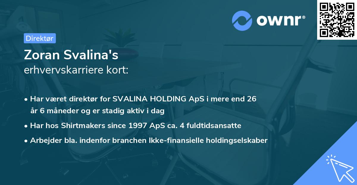 Zoran Svalina's erhvervskarriere kort