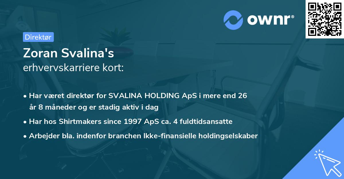Zoran Svalina's erhvervskarriere kort
