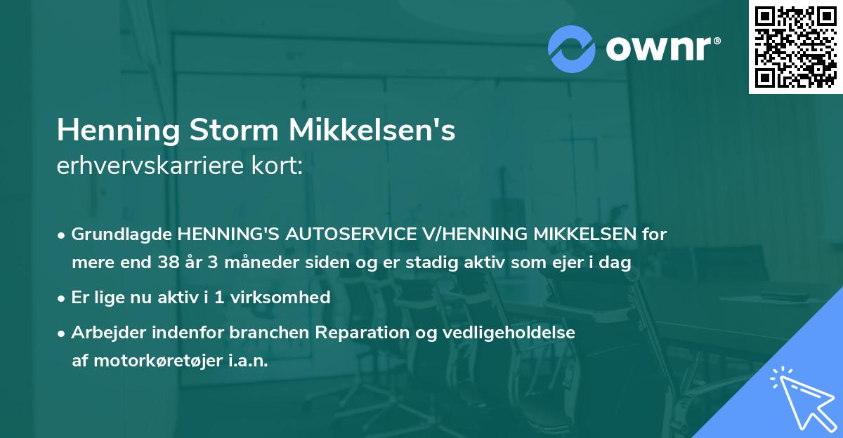 Henning Storm Mikkelsen's erhvervskarriere kort