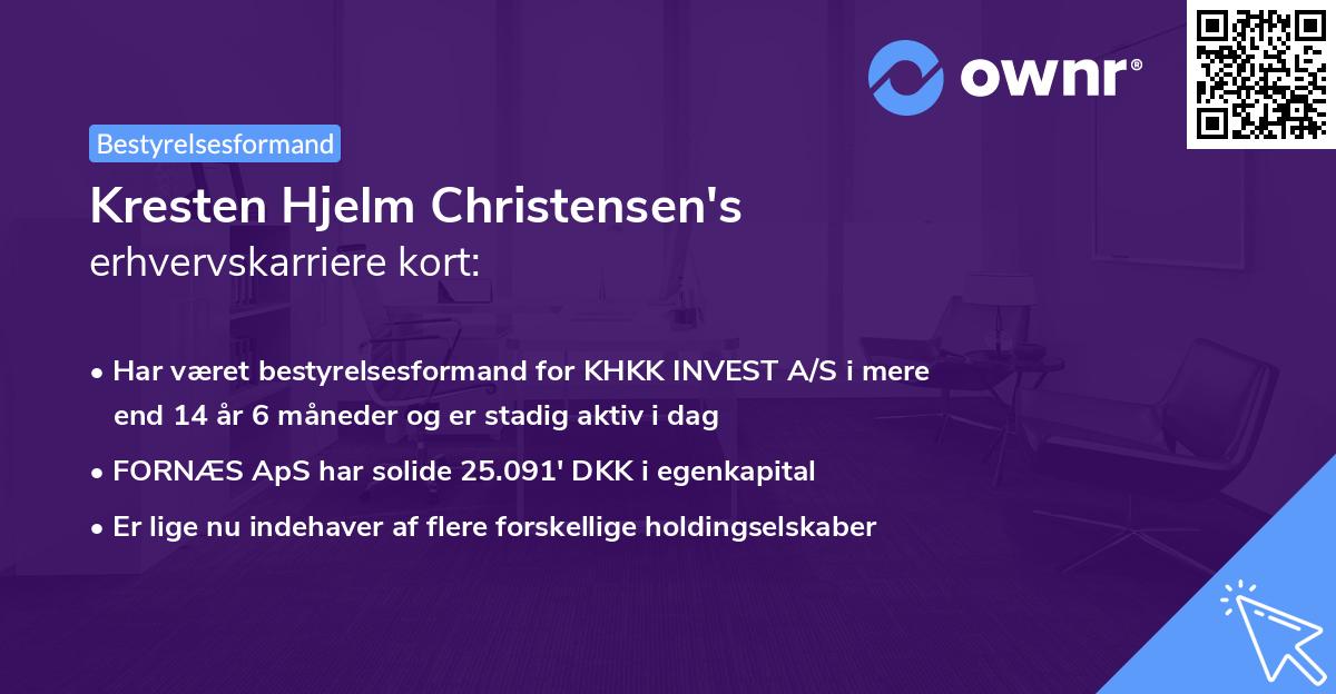 Kresten Hjelm Christensen's erhvervskarriere kort
