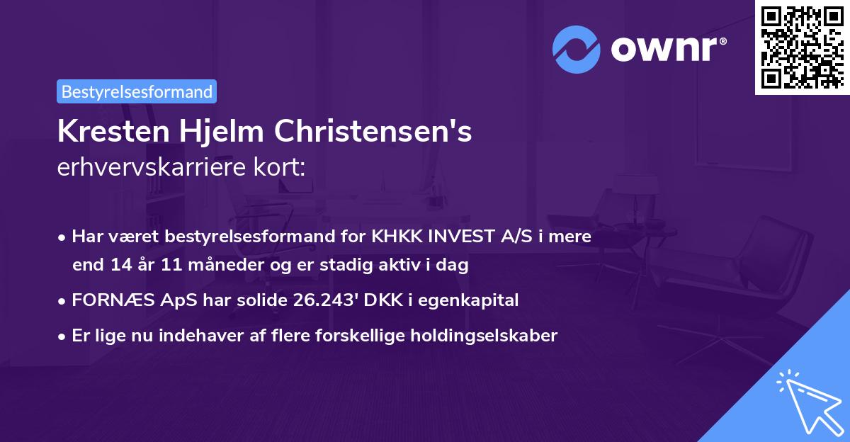 Kresten Hjelm Christensen's erhvervskarriere kort