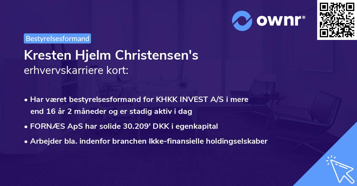 Kresten Hjelm Christensen's erhvervskarriere kort