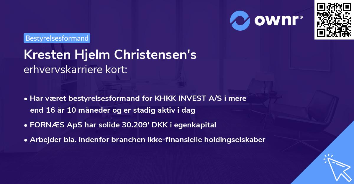 Kresten Hjelm Christensen's erhvervskarriere kort