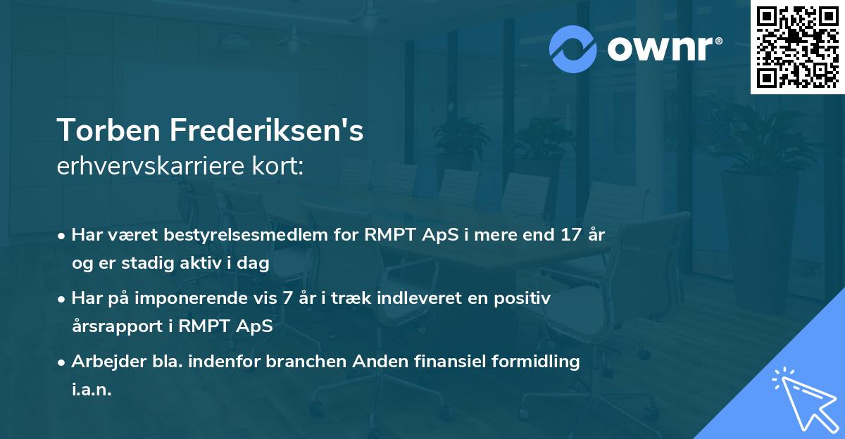 Torben Frederiksen's erhvervskarriere kort