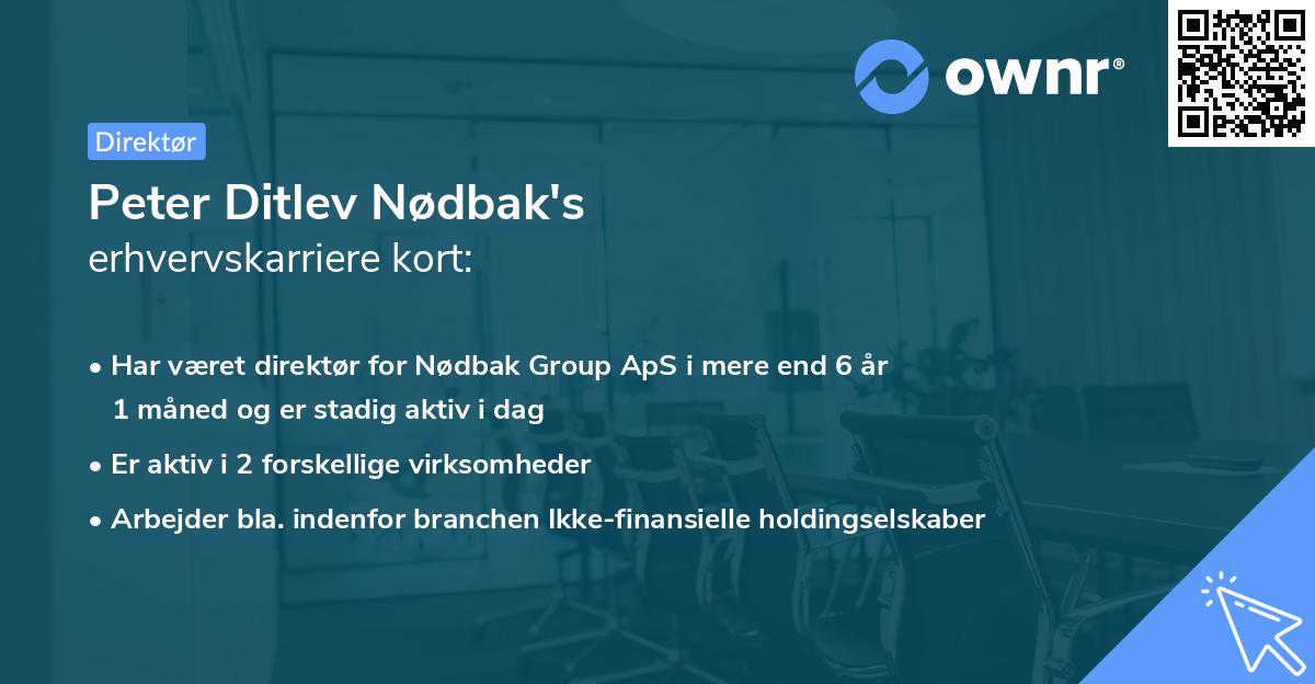 Peter Ditlev Nødbak's erhvervskarriere kort