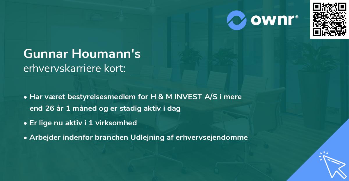 Gunnar Houmann's erhvervskarriere kort