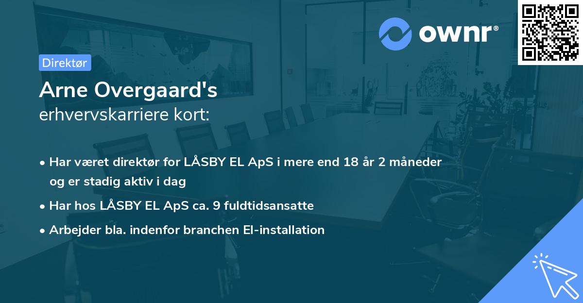 Arne Overgaard's erhvervskarriere kort