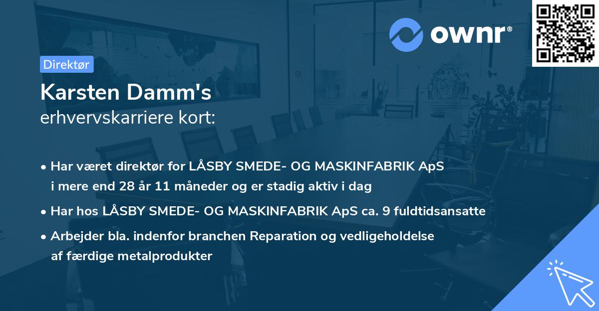 Karsten Damm's erhvervskarriere kort