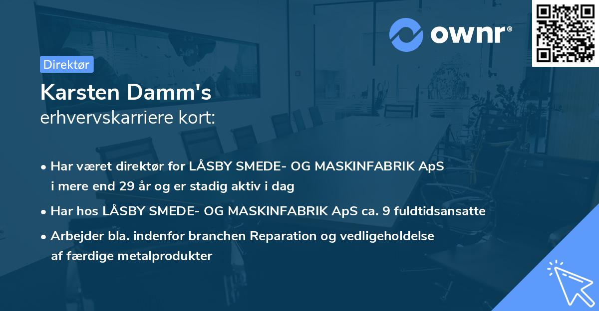 Karsten Damm's erhvervskarriere kort