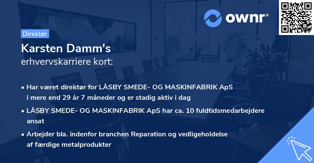 Karsten Damm's erhvervskarriere kort