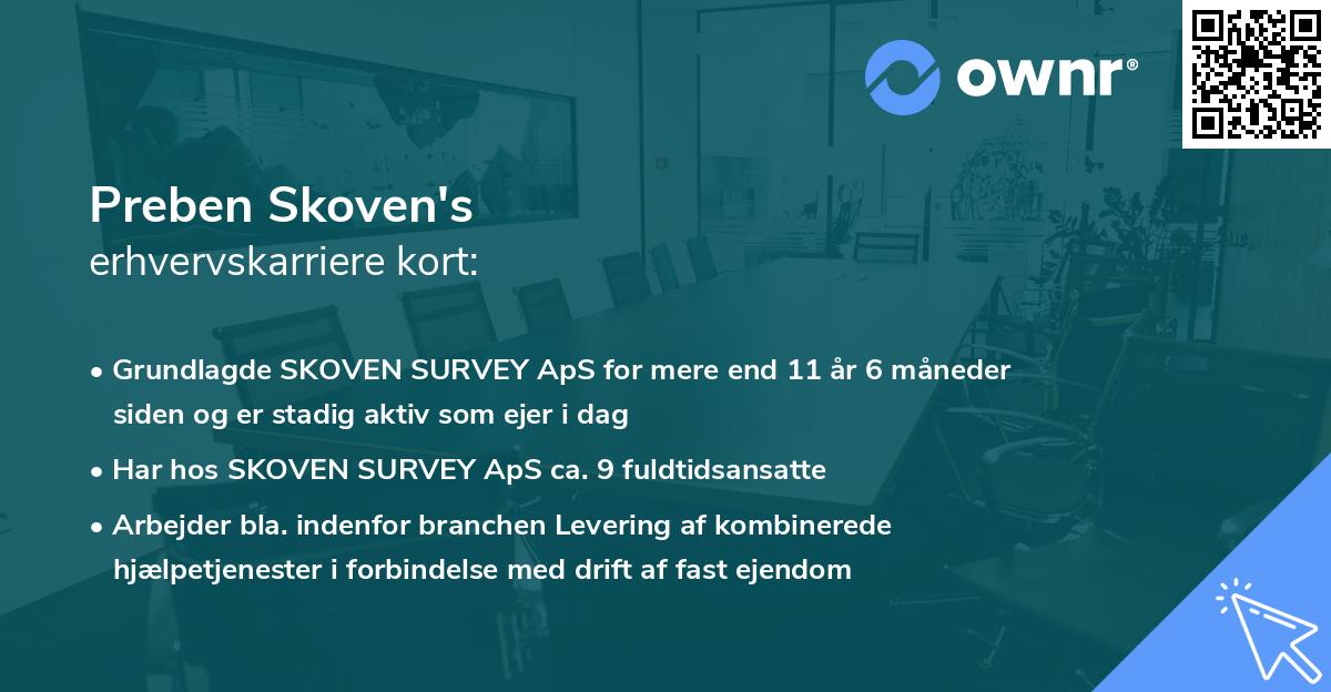 Preben Skoven's erhvervskarriere kort
