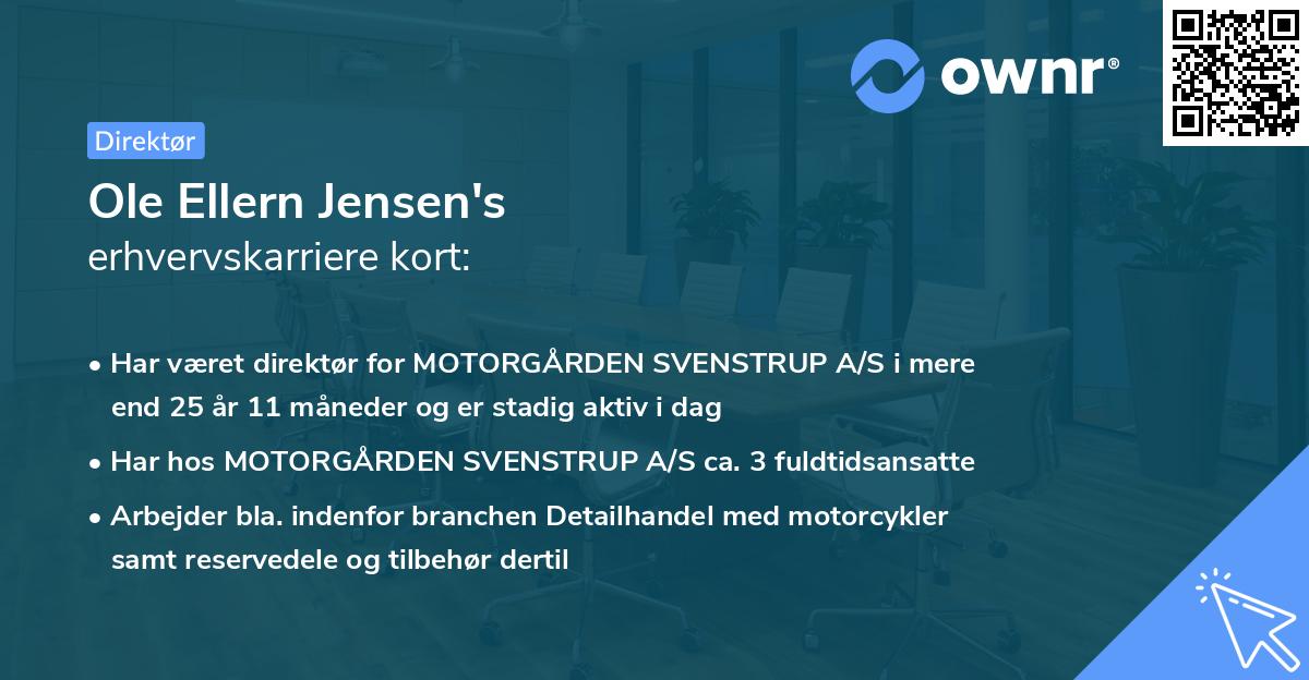 Ole Ellern Jensen's erhvervskarriere kort