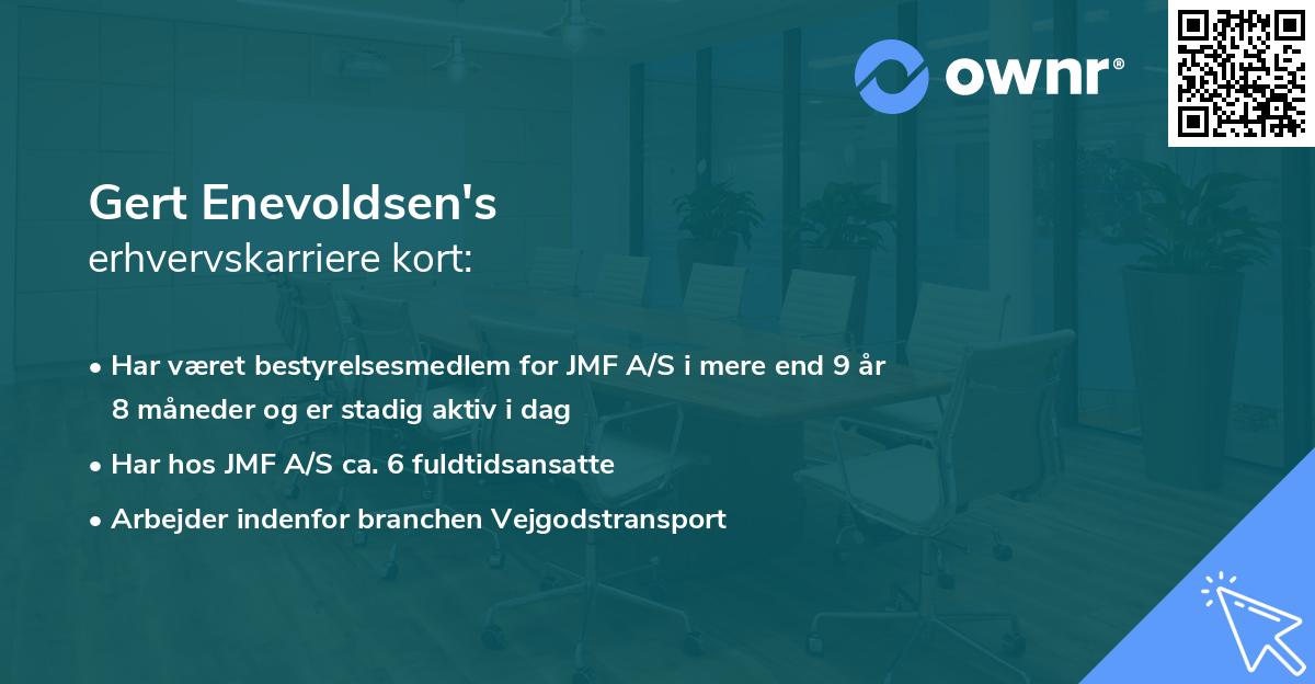 Gert Enevoldsen's erhvervskarriere kort