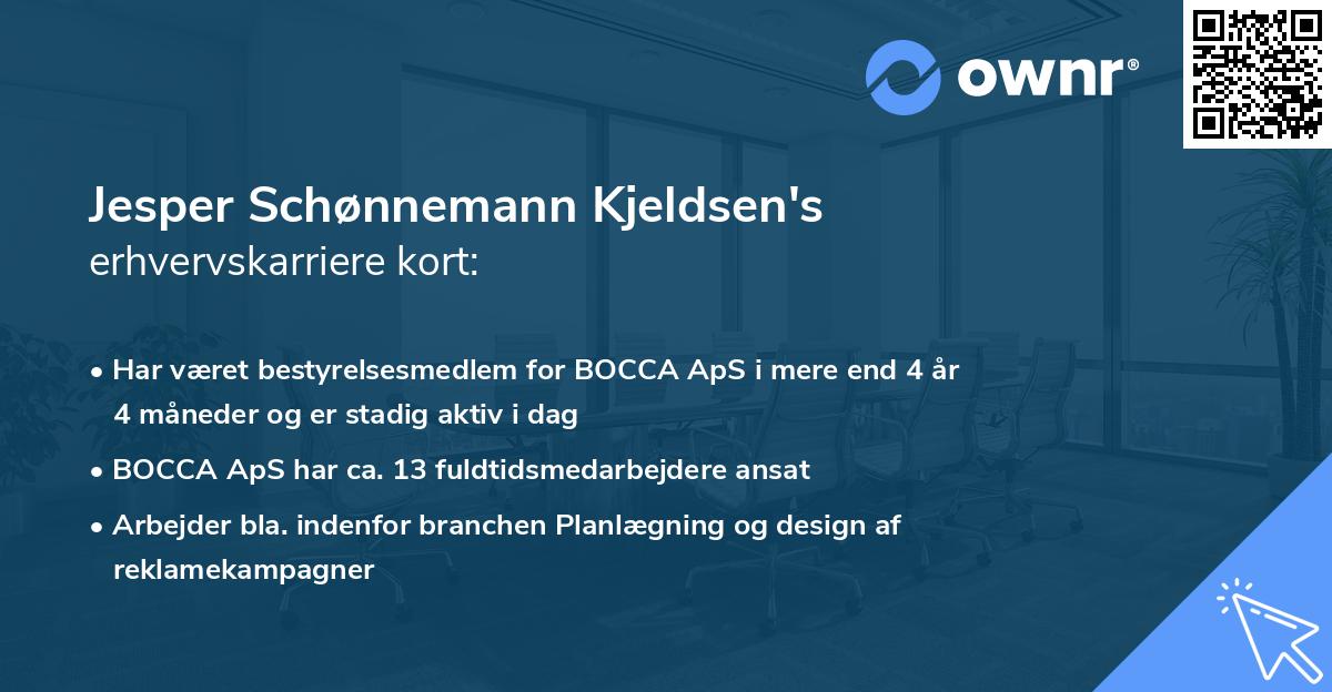 Jesper Schønnemann Kjeldsen's erhvervskarriere kort