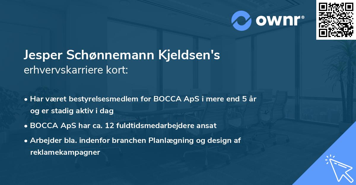 Jesper Schønnemann Kjeldsen's erhvervskarriere kort