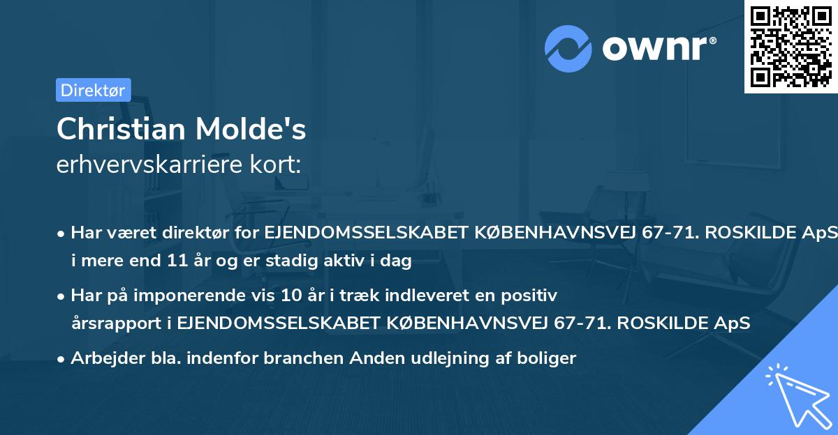 Christian Molde's erhvervskarriere kort