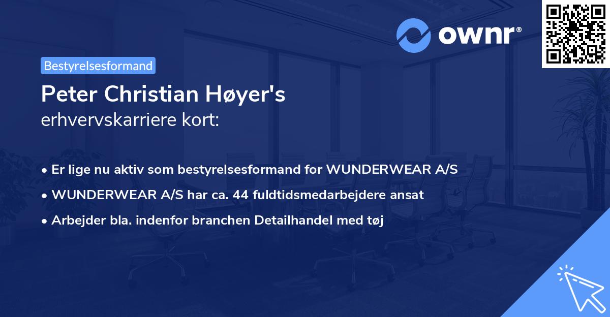 Peter Christian Høyer's erhvervskarriere kort