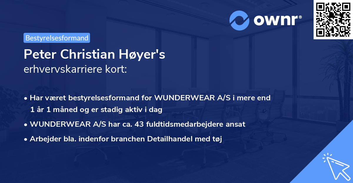 Peter Christian Høyer's erhvervskarriere kort