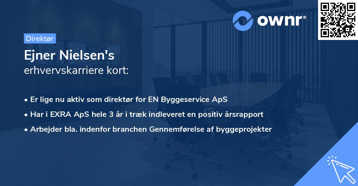 Ejner Nielsen's erhvervskarriere kort