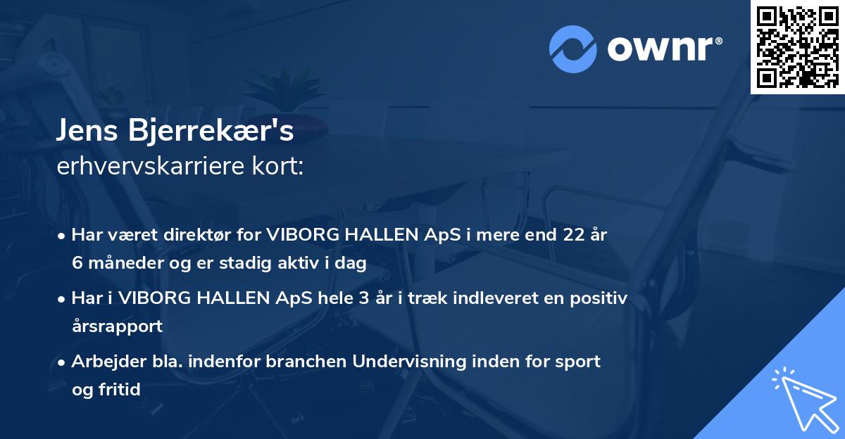 Jens Bjerrekær's erhvervskarriere kort