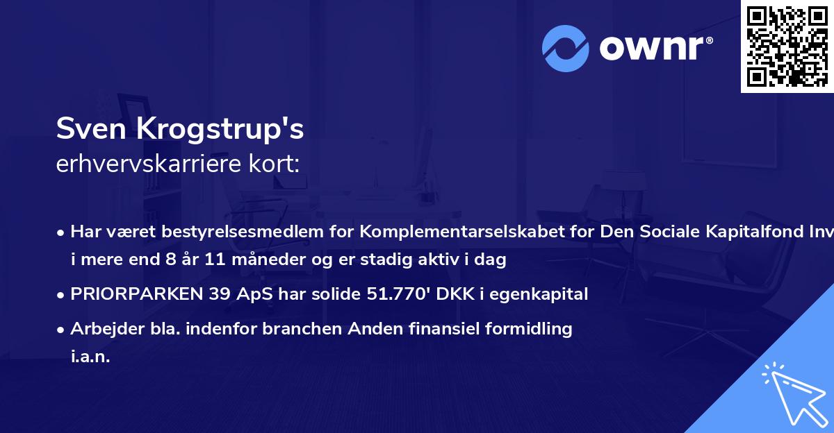 Sven Krogstrup's erhvervskarriere kort