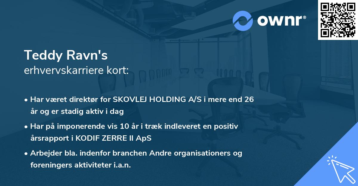 Teddy Ravn's erhvervskarriere kort