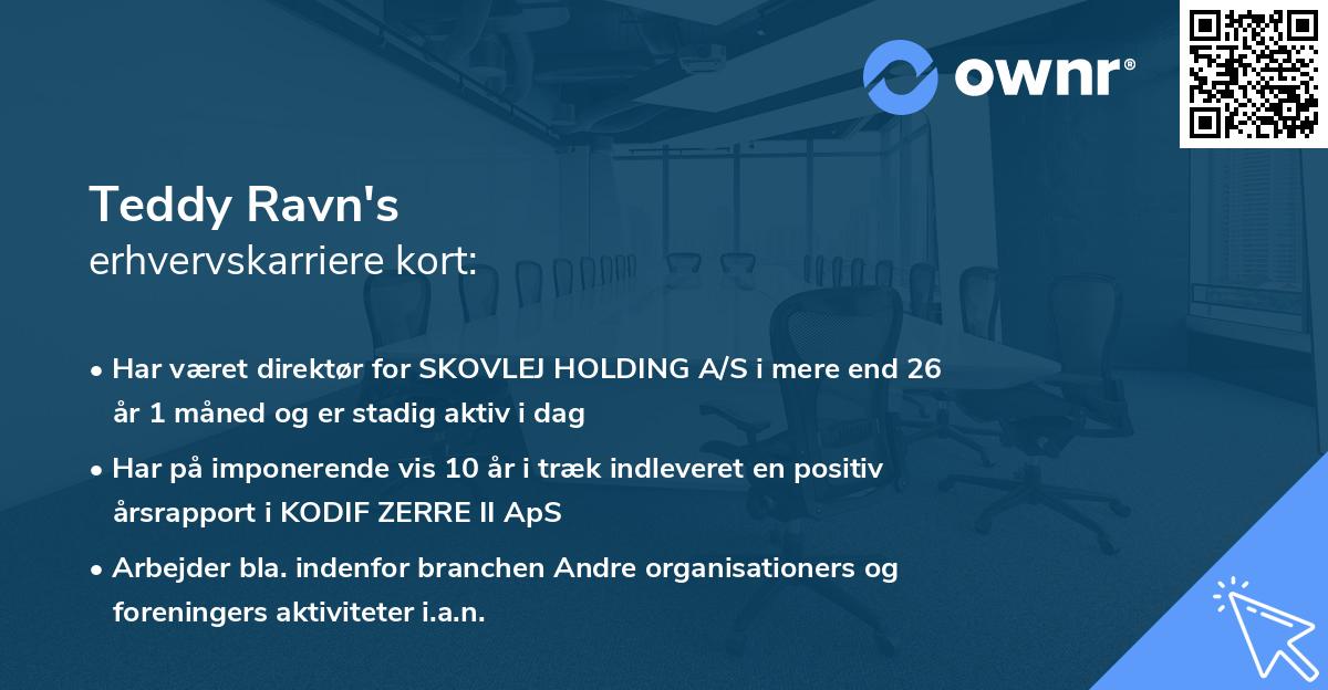 Teddy Ravn's erhvervskarriere kort