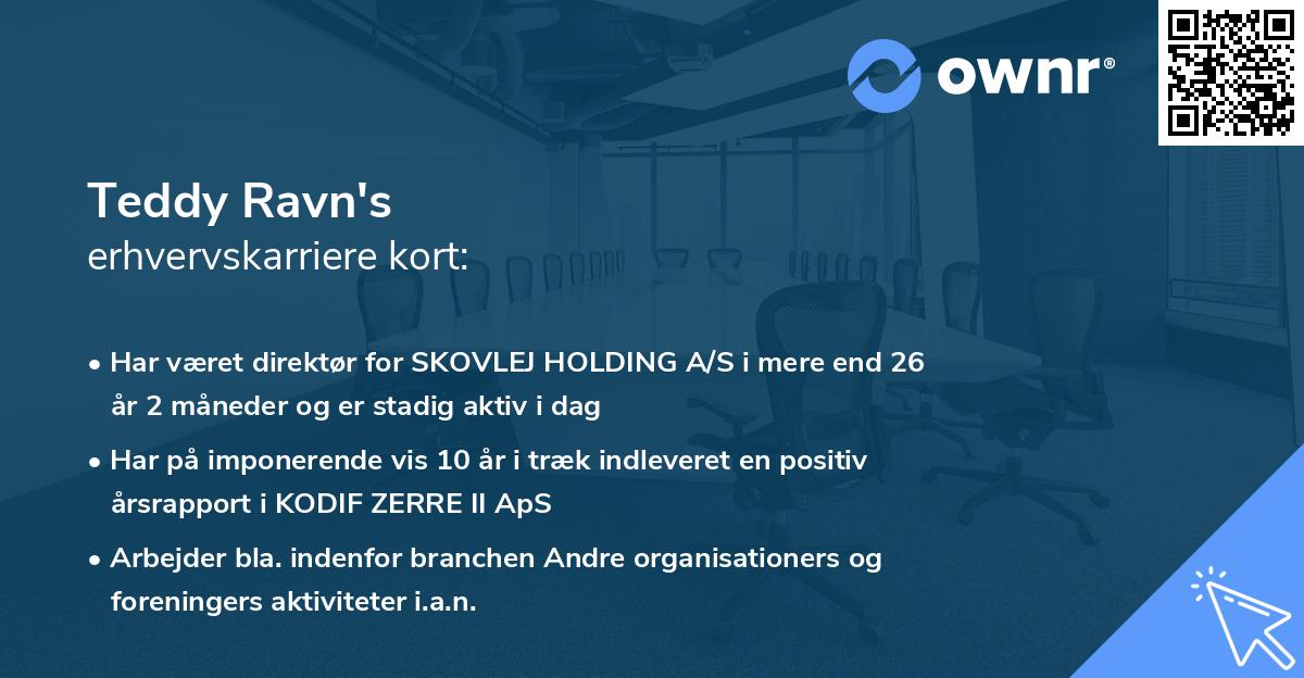 Teddy Ravn's erhvervskarriere kort