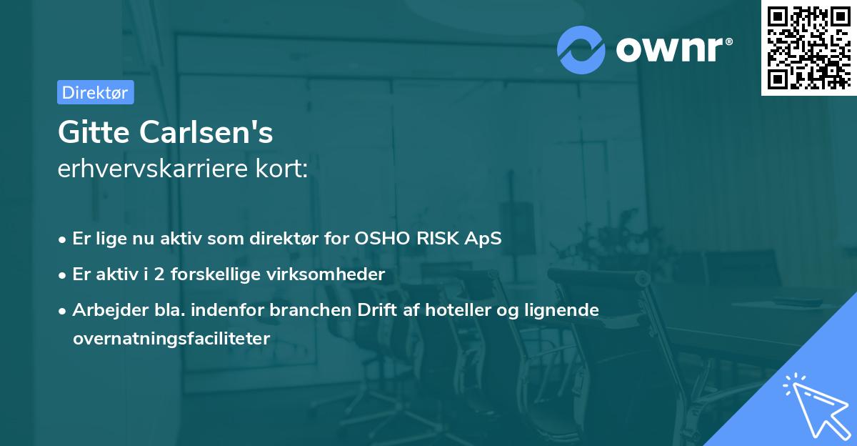 Gitte Carlsen's erhvervskarriere kort