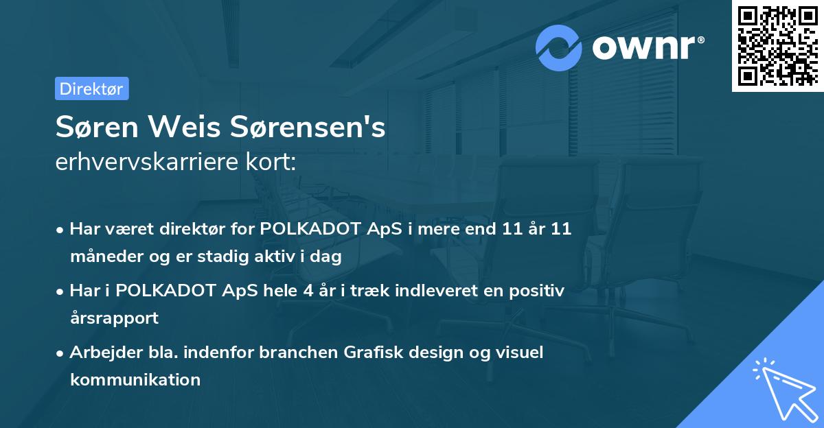 Søren Weis Sørensen's erhvervskarriere kort