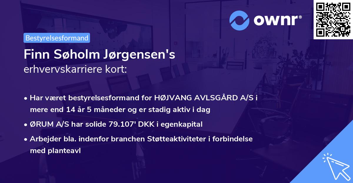 Finn Søholm Jørgensen's erhvervskarriere kort