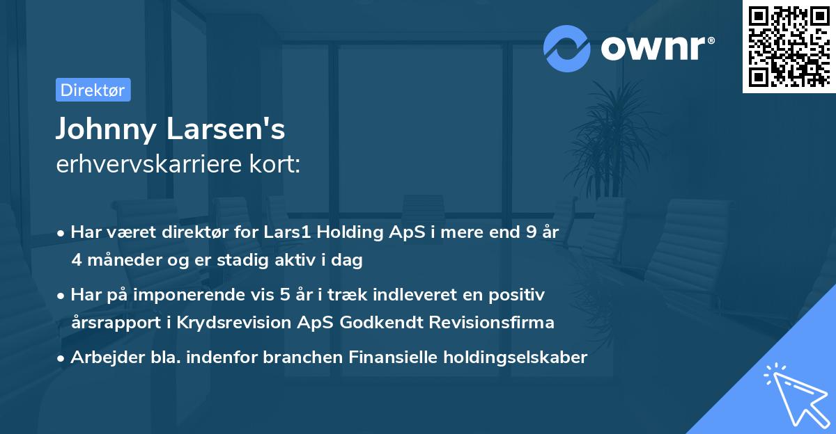 Johnny Larsen's erhvervskarriere kort