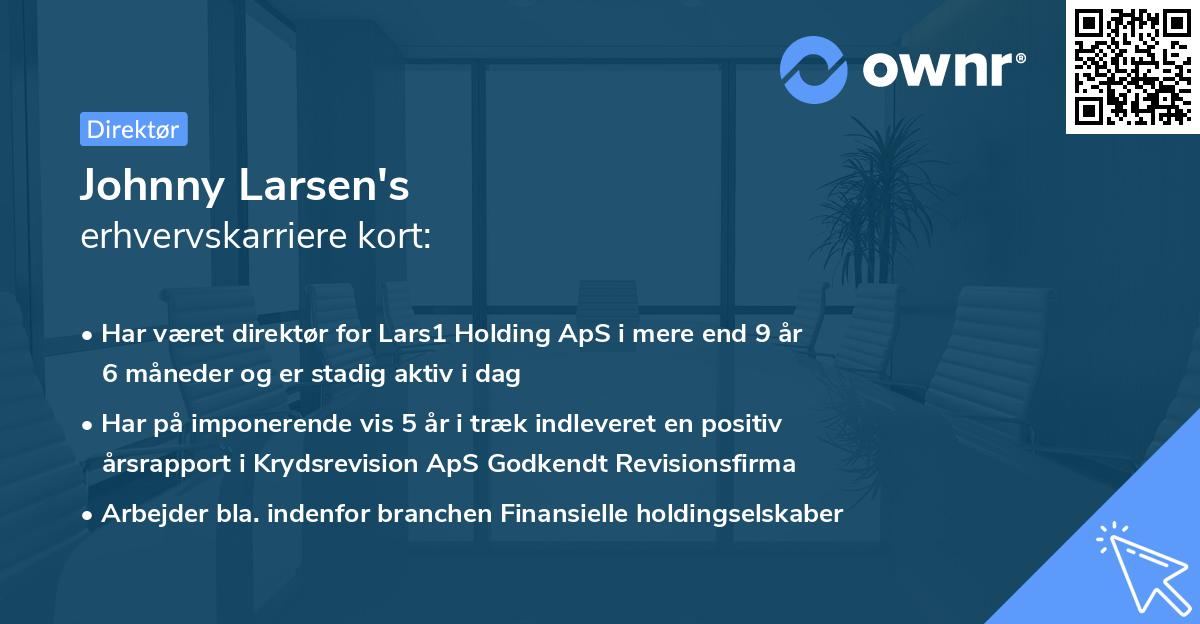 Johnny Larsen's erhvervskarriere kort