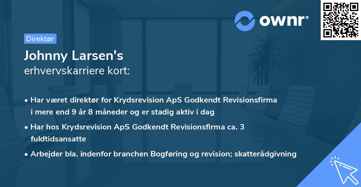 Johnny Larsen's erhvervskarriere kort