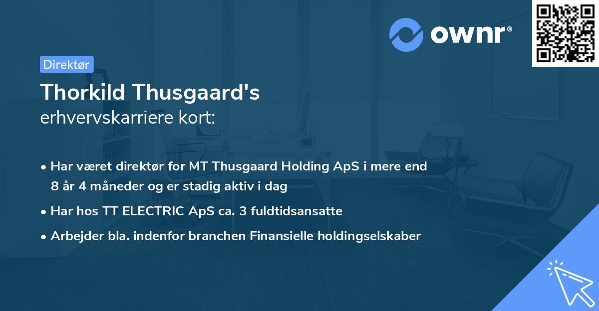Thorkild Thusgaard's erhvervskarriere kort