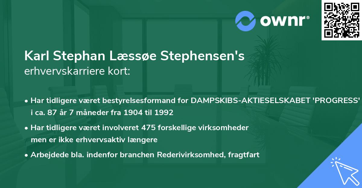 Karl Stephan Læssøe Stephensen's erhvervskarriere kort