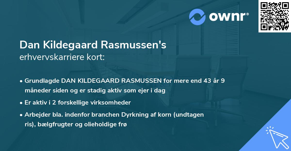 Dan Kildegaard Rasmussen's erhvervskarriere kort