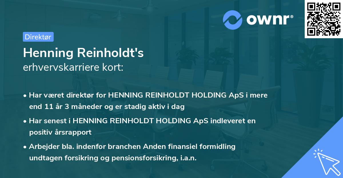 Henning Reinholdt's erhvervskarriere kort