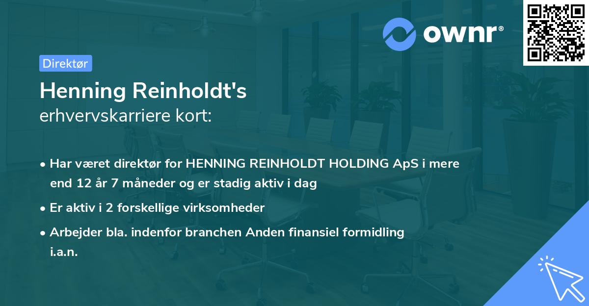 Henning Reinholdt's erhvervskarriere kort