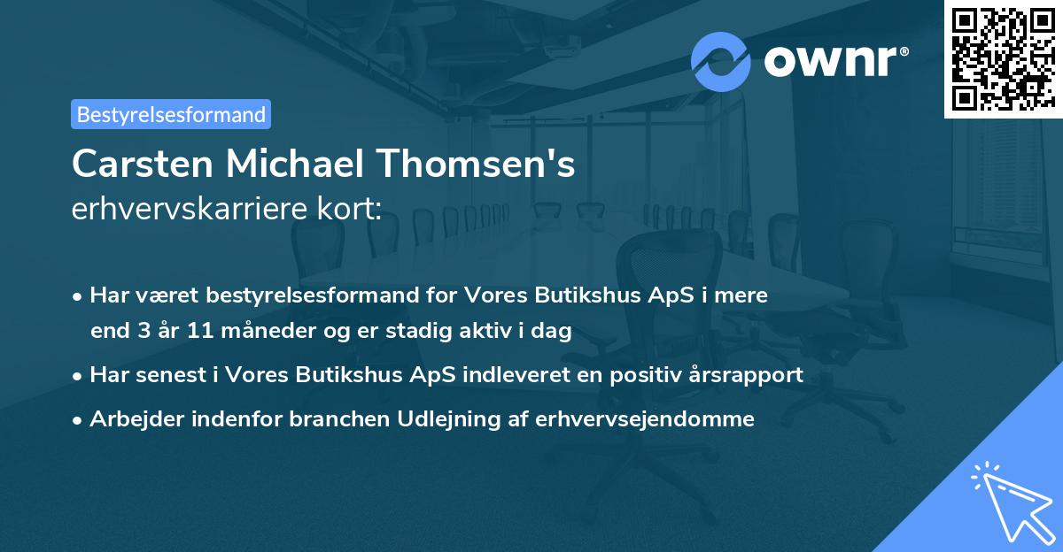 Carsten Michael Thomsen's erhvervskarriere kort