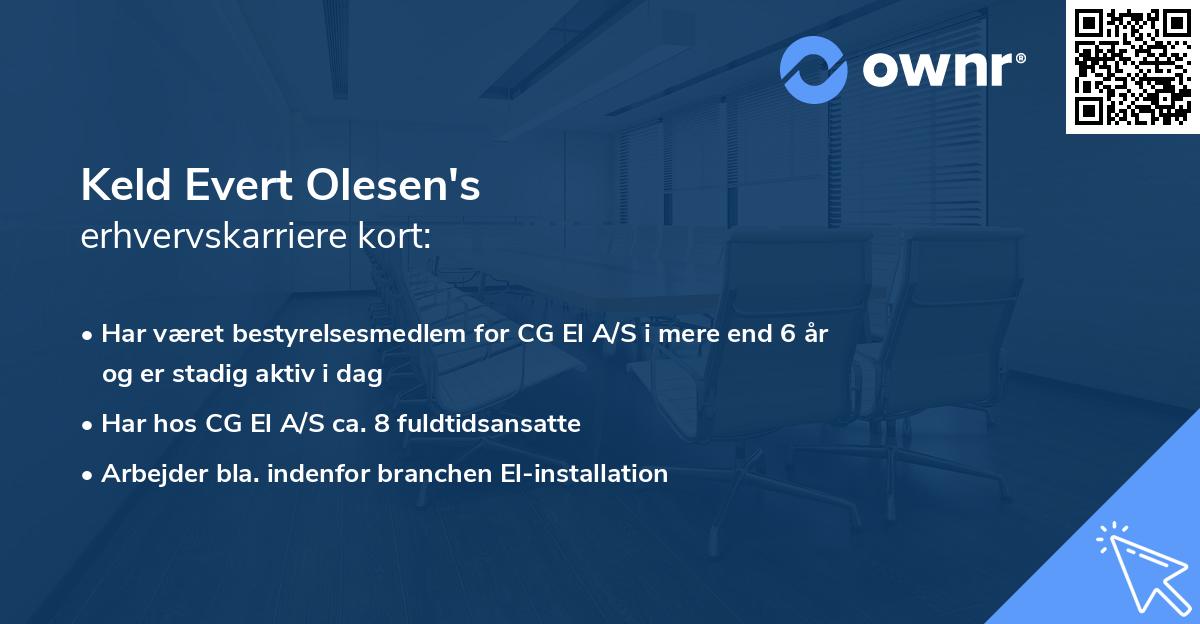 Keld Evert Olesen's erhvervskarriere kort