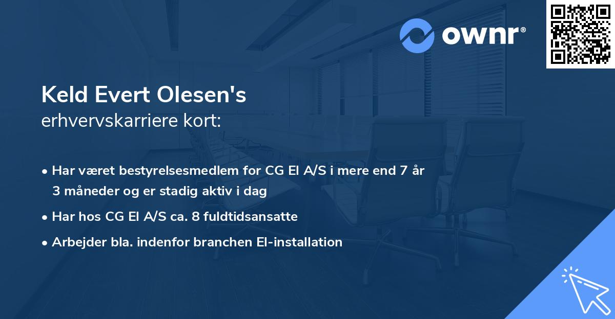 Keld Evert Olesen's erhvervskarriere kort