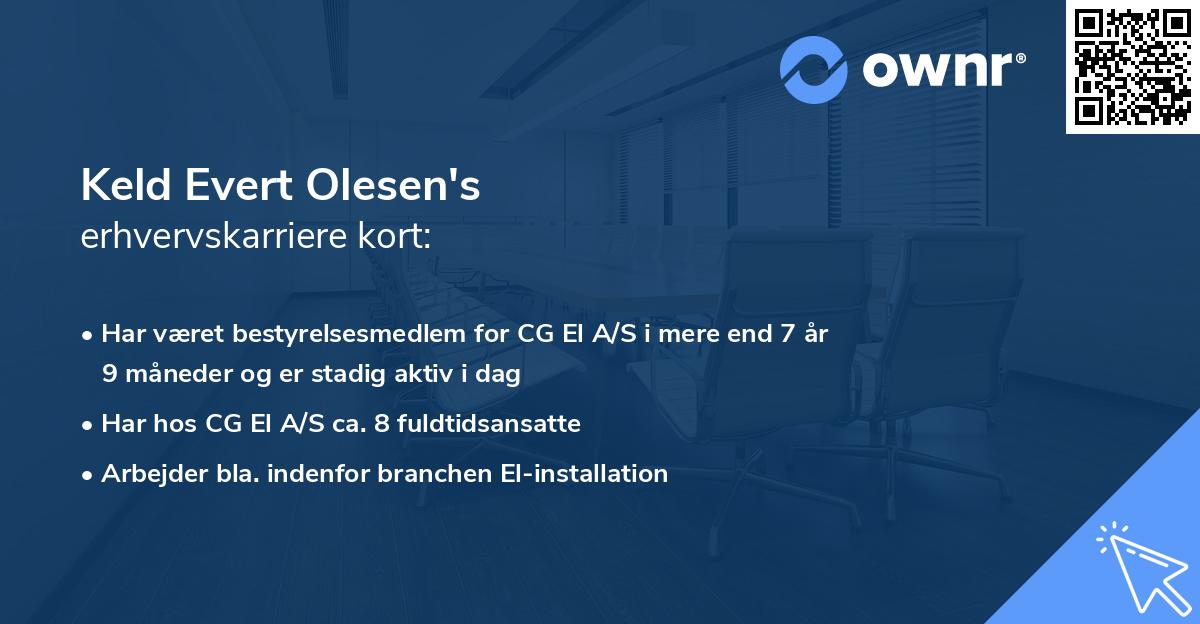 Keld Evert Olesen's erhvervskarriere kort