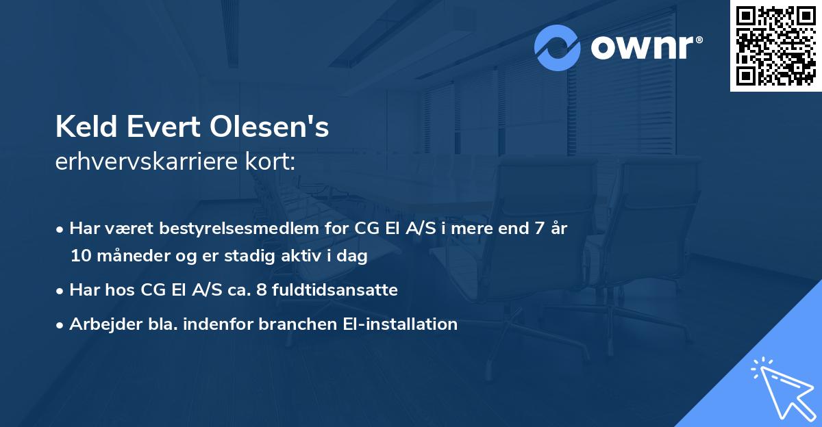 Keld Evert Olesen's erhvervskarriere kort