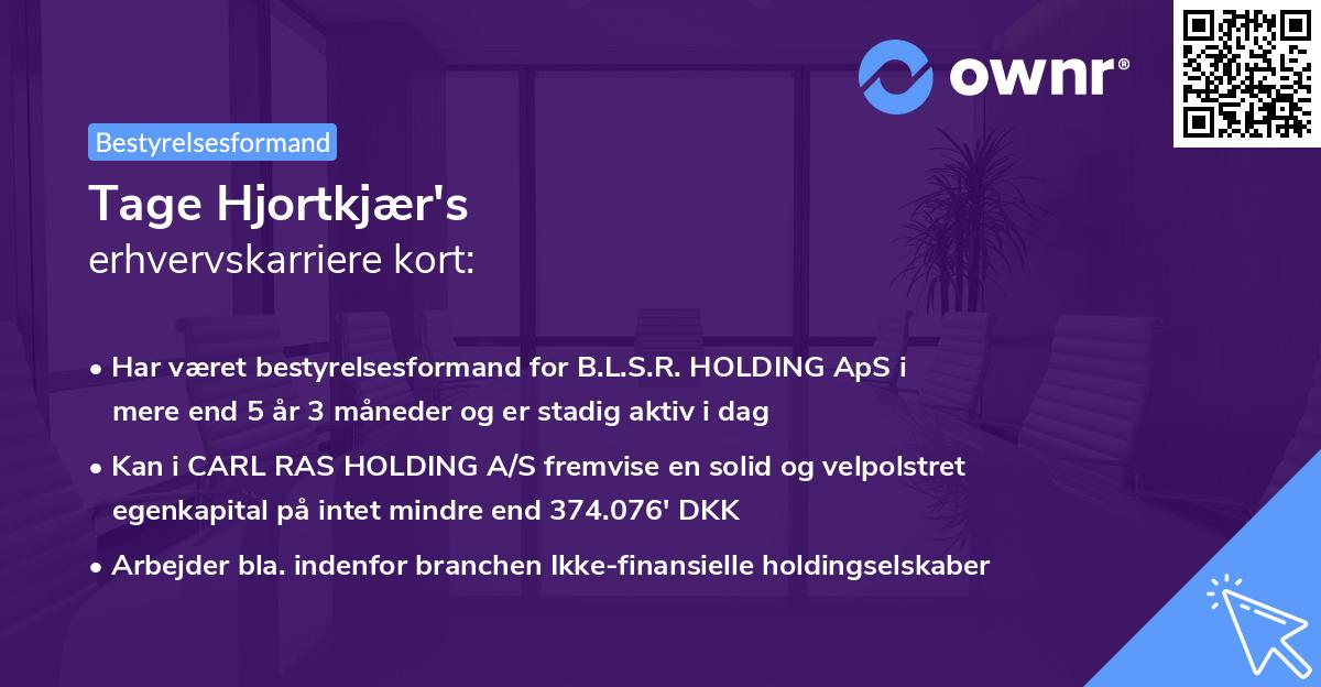 Tage Hjortkjær's erhvervskarriere kort