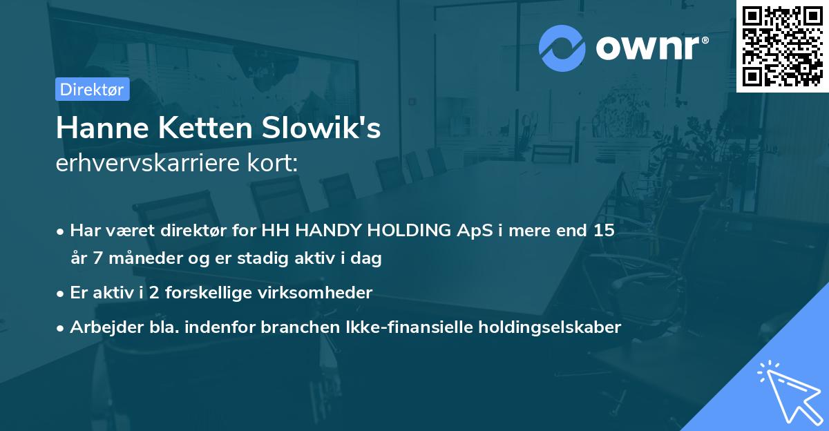 Hanne Ketten Slowik's erhvervskarriere kort