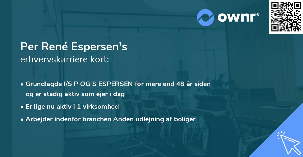 Per René Espersen's erhvervskarriere kort
